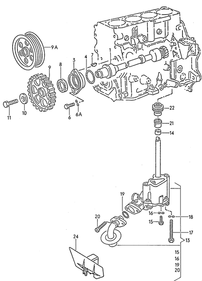 (13) 100257 FEBI Engine Oil Pump & Baffle 7bar 1.6 AEK 8V / 1.8 8V AAM,ABS