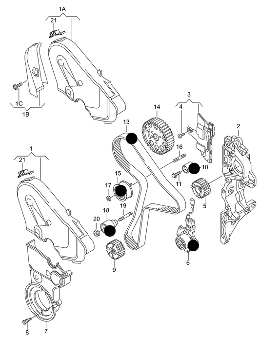 (Items 8,10,13,15+18) 117298KP1 INA CAMBELT KIT & WATER PUMP incl Sensor 1.6/2.0TDI CR 2012> FREE Standard delivery available