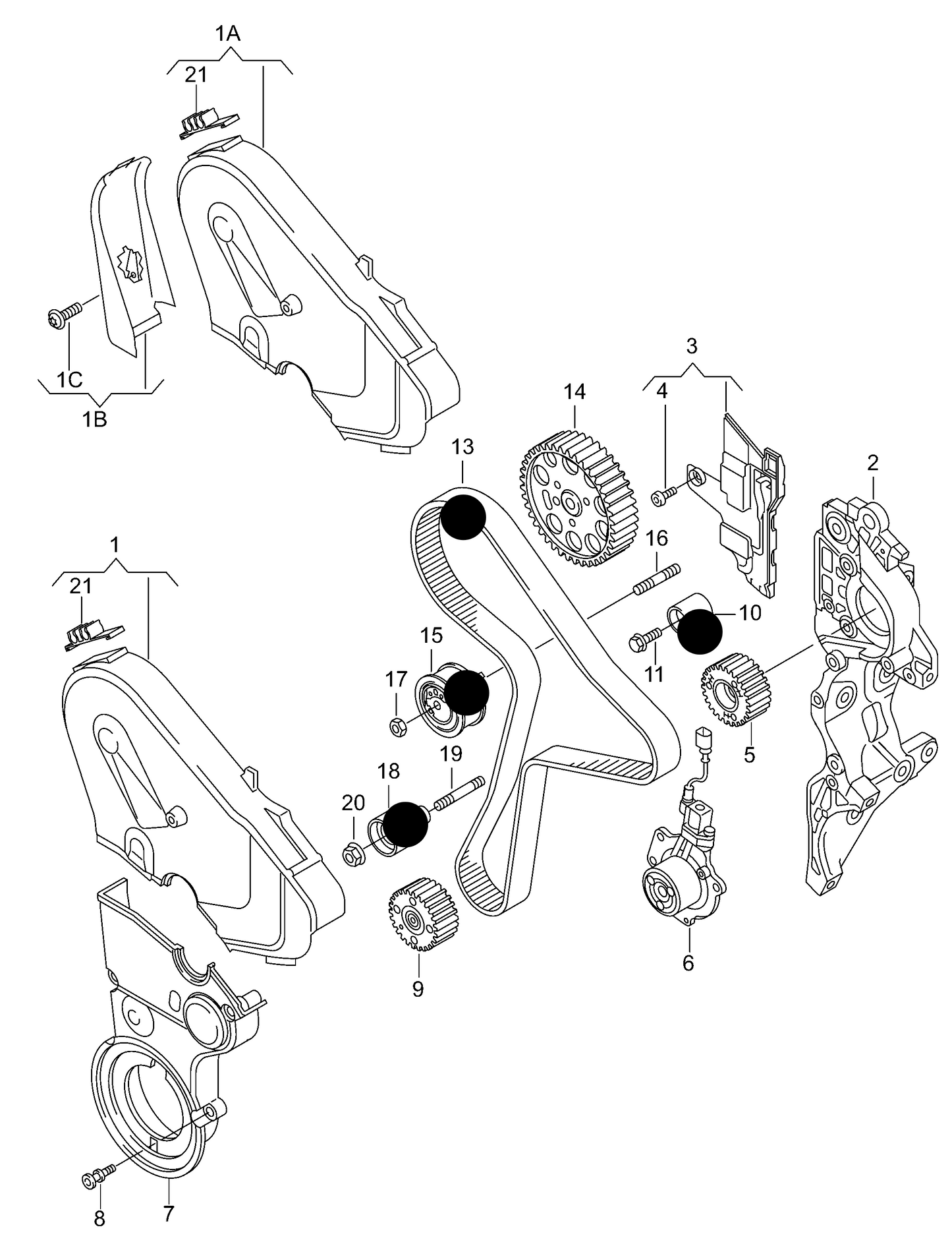 (Items 10,13,15+18) 117298 SKF Cambelt Kit 1.6/2.0TDI CR 2012>2019