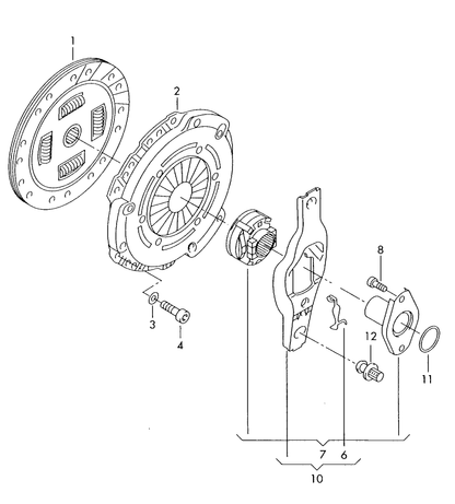 (7) 109631 LUK release bearing with guide sleeve