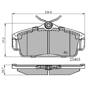 PAD1435 Drivetech Front brake pad set Nissan 410602F028, 410602F525, 410602F526, 410602F527, 410602F528, 410605M325, 410605M326