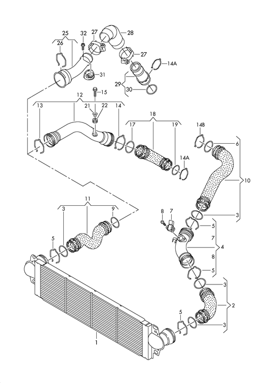 (Item 14A) 116336 Securing Clamp for charge air hose