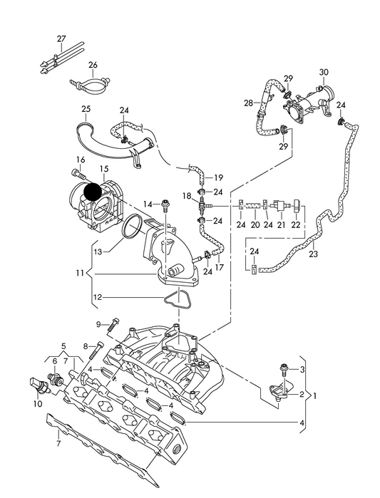 (ITEM 15) 68450 6pin Throttle Valve Control Element 1.4TSI 'Special order 1-2 days'