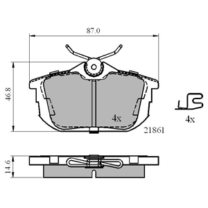 PAD1593 Drivetech Rear brake pad set MITSUBISHI / PROTON / SMART / VOLVO 3062077-05 /  30620770