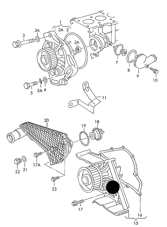 (ITEM 15) 101600 Metal Impeller Water Pump 2.6/2.8 V6