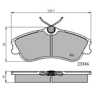 PAD1624 Drivetech Front brake pad set Citreon,PEUGEOT 425213, 425234, 425333, 425378, 425379, 42538