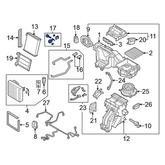 (ITEM 17) 5Q0.898.400A Genuine Heater matrix parts kit (VALEO) 'Not availble for on-line discount'