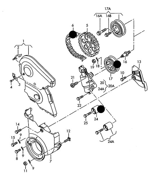 (ITEMS 6,17+24) 112205 Cambelt Kit '3pc' excluding Damper VAG 1.8/1.8 20V 8DZTA155001 onwards