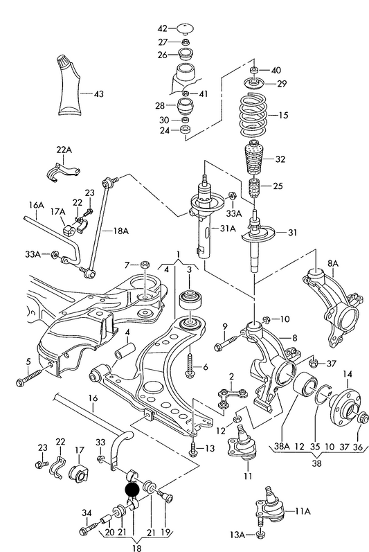 (ITEM 18) 110735 Front Anti-Roll Bar Link 23mm PR-0AE