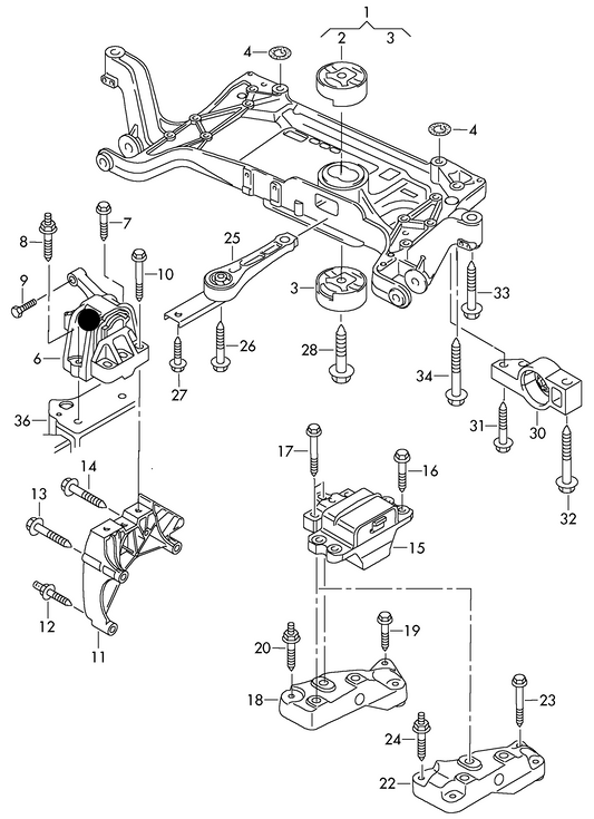 117398 Sharan 2011>2016 R/H lower engine mounting