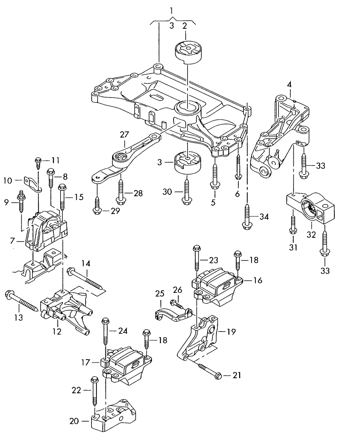 110132 Lemforder Rear Engine pendulum support>Subframe 7-speed dual clutch gearbox+ BSE,BSF,BMM,BJB,BSU, BLS
