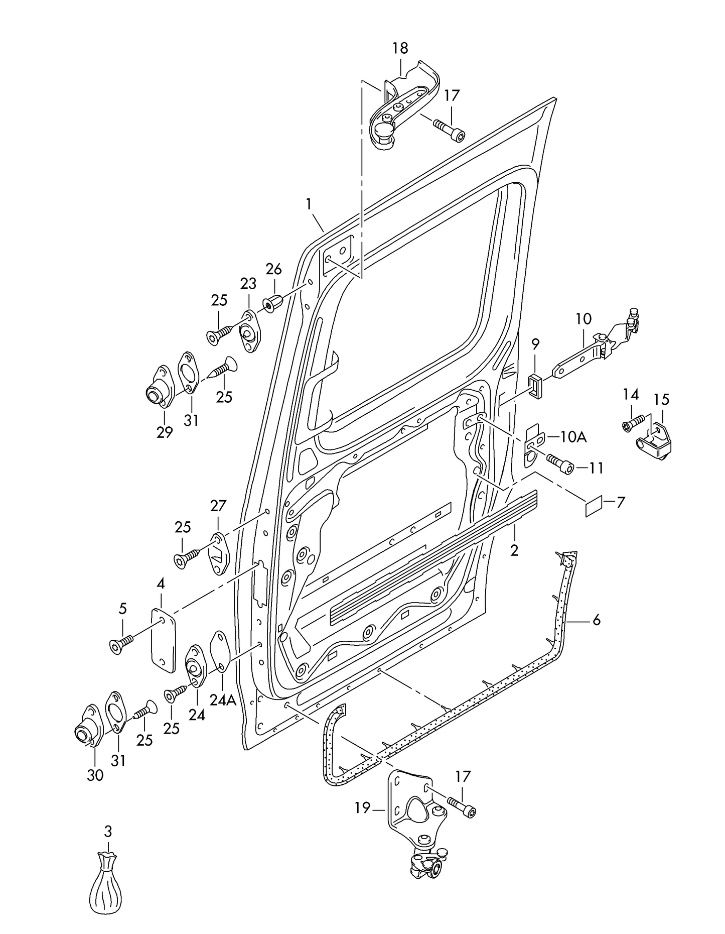 (19) 115393 Febi Sliding Door Roller R/H Lower Caddy 04>15 PR-5R2