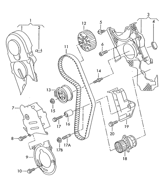 (ITEMS 11+) 111197KP1 Cambelt Kit including Damper 1.9TDI 100/115/130BHP ATD,AJM,AUY, ASZ,ARL,AXR F >> 1J-2W592 782* F >> 1J-2U403 276* F >> 1J-2D352 773*