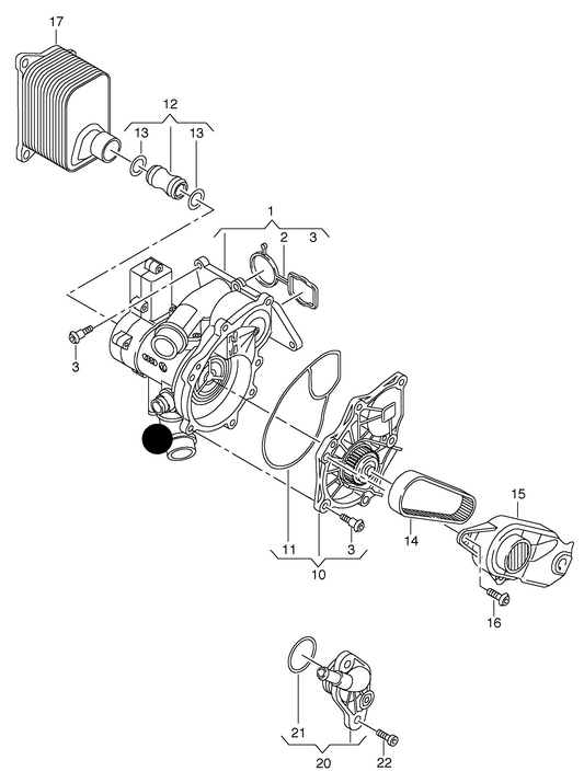 (ITEM 1) OE Quality Thermostat insert 113oC 2.0FSI