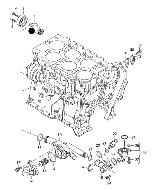 (ITEM 1) 113152 Metal Impeller Water Pump 2.8/3.2 V6