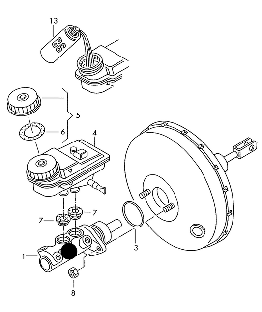 (ITEM 1) 109435 Brake Master Cylinder: T4 1996-2003  PR Code 1LU ( ATE/ITT