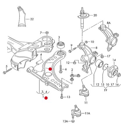 (1) 107106(L) T/P Front Wishbone Including Bushes including Ball Joint Left