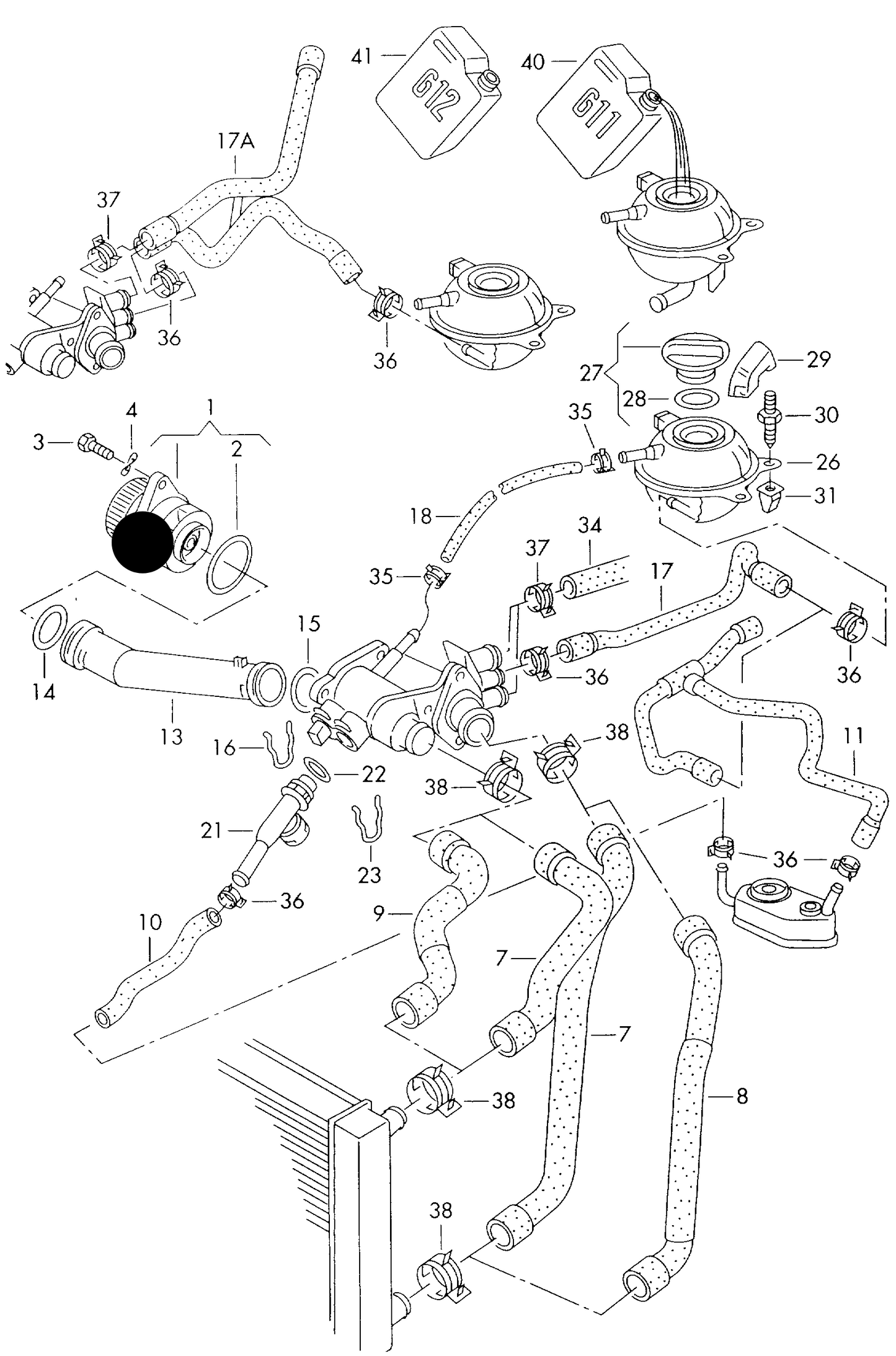 (ITEM 1) 108265 Water Pump 1.0/1.4 8V