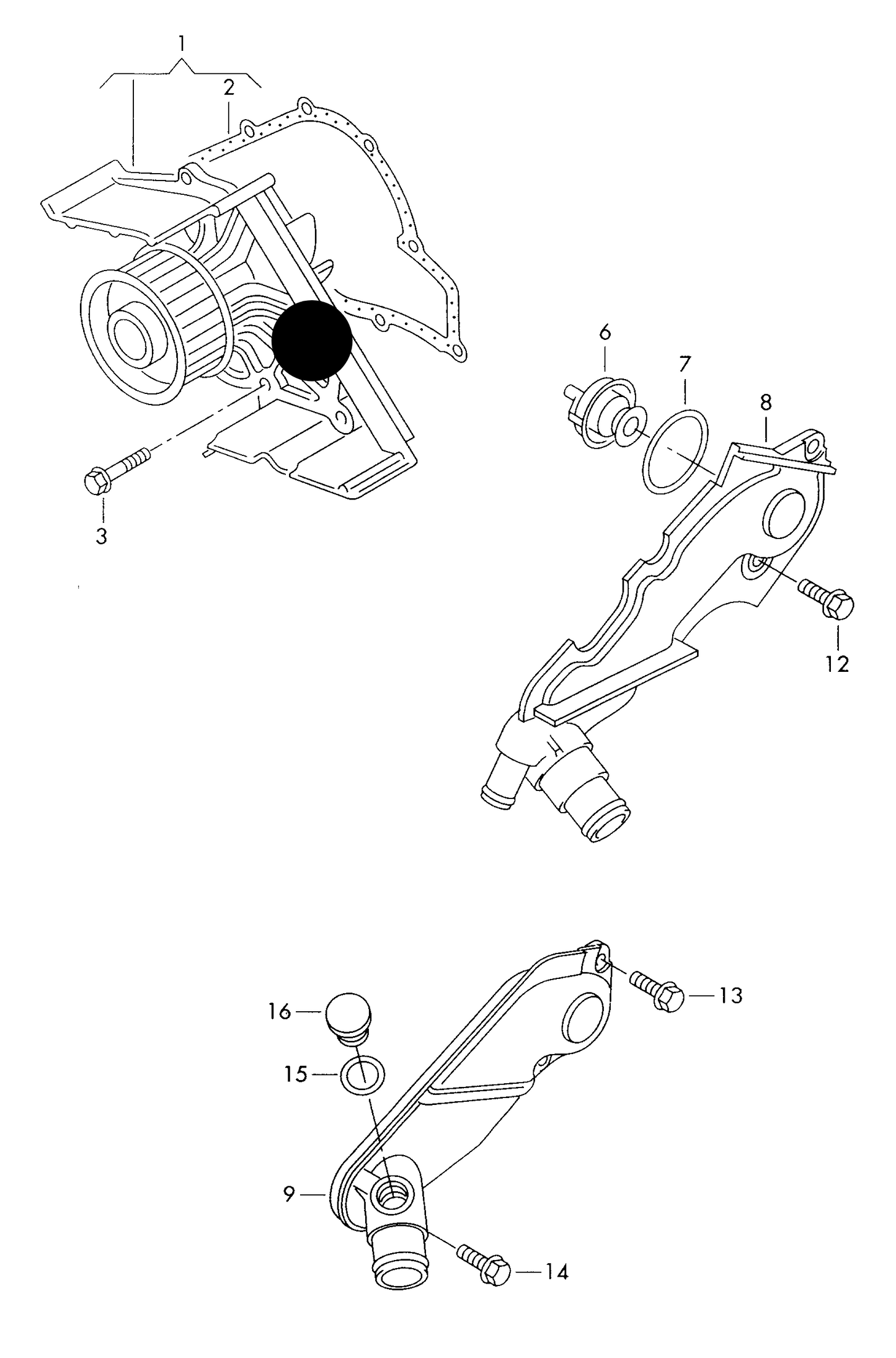 (ITEM 1) 108264 Water Pump 2.5TDI AFB