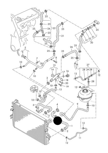 (1) 55237 Radiator coolant hose (coolant radiator/pump)