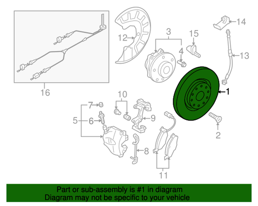 (Item 1) 110073 Pagid Front Vented Brake Disc-312x25mm  PR-1LJ, 1ZA, 1ZD, PR-1ZM, PR-1ZG