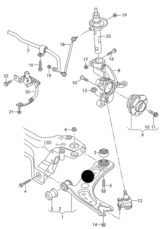 (Item 1) 116565 Trupart R/H Front wishbone incl bushes & ball joint GOLF MK7 10/12>9/20 A3 8V 12>20 LEON 5F & OCTAVIA 5E 13>20