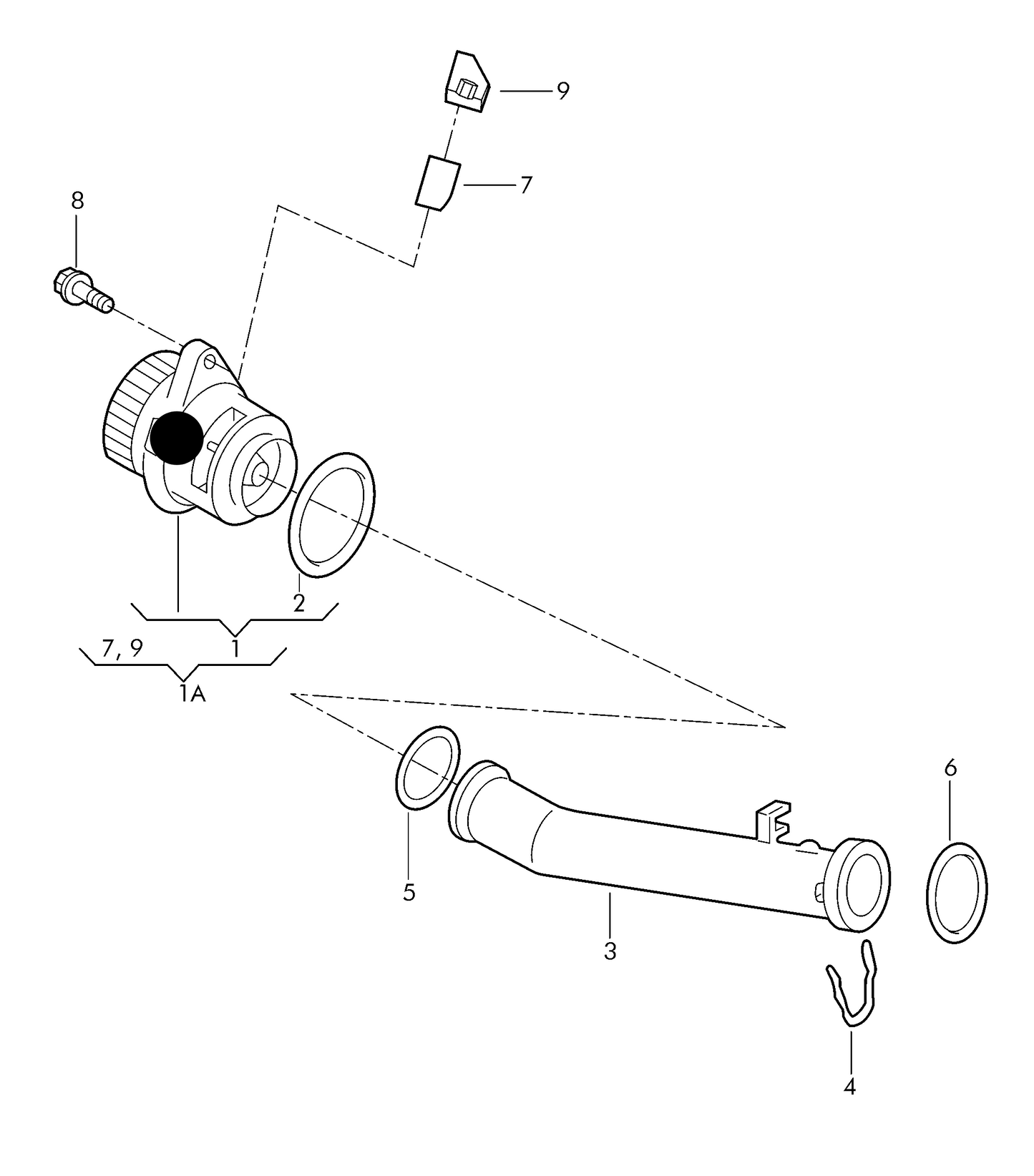 (item 1) 100569 Water Pump 1.1-1.3 Round Tooth Cambelt