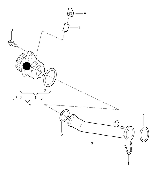 (item 1) 100569 Water Pump 1.1-1.3 Round Tooth Cambelt