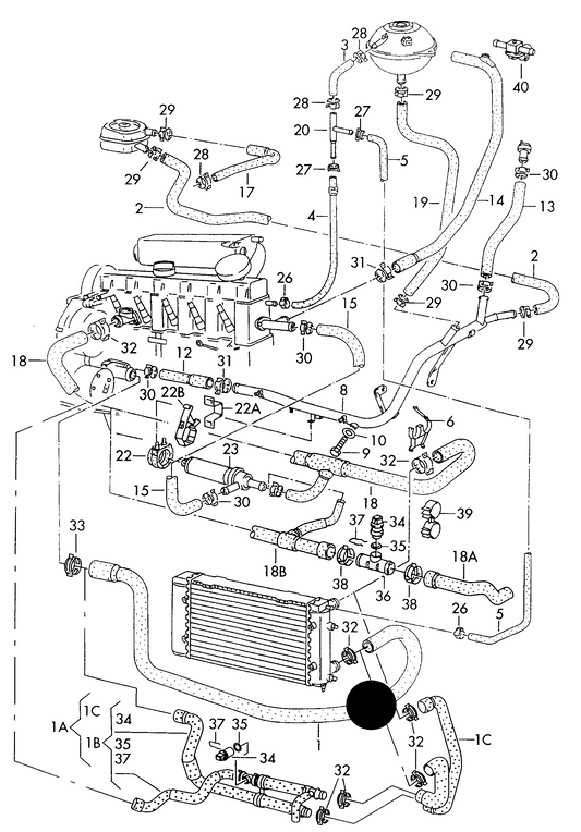 (ITEM 1) 053335 Coolant Hose From Radiator To Water Pump T4 2.4D/2.5/2.5D 91>03