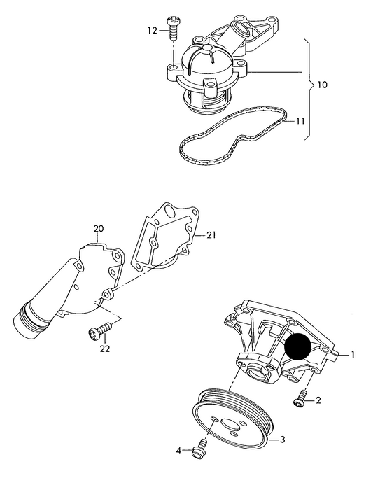 (ITEM 1) 113150 Water pump A4/A5/A6 2.8/3.2 'Made in Italy'