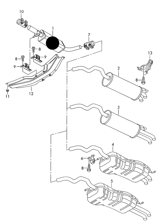 (ITEM 1) 105497 Front/Centre Silencer behind cat