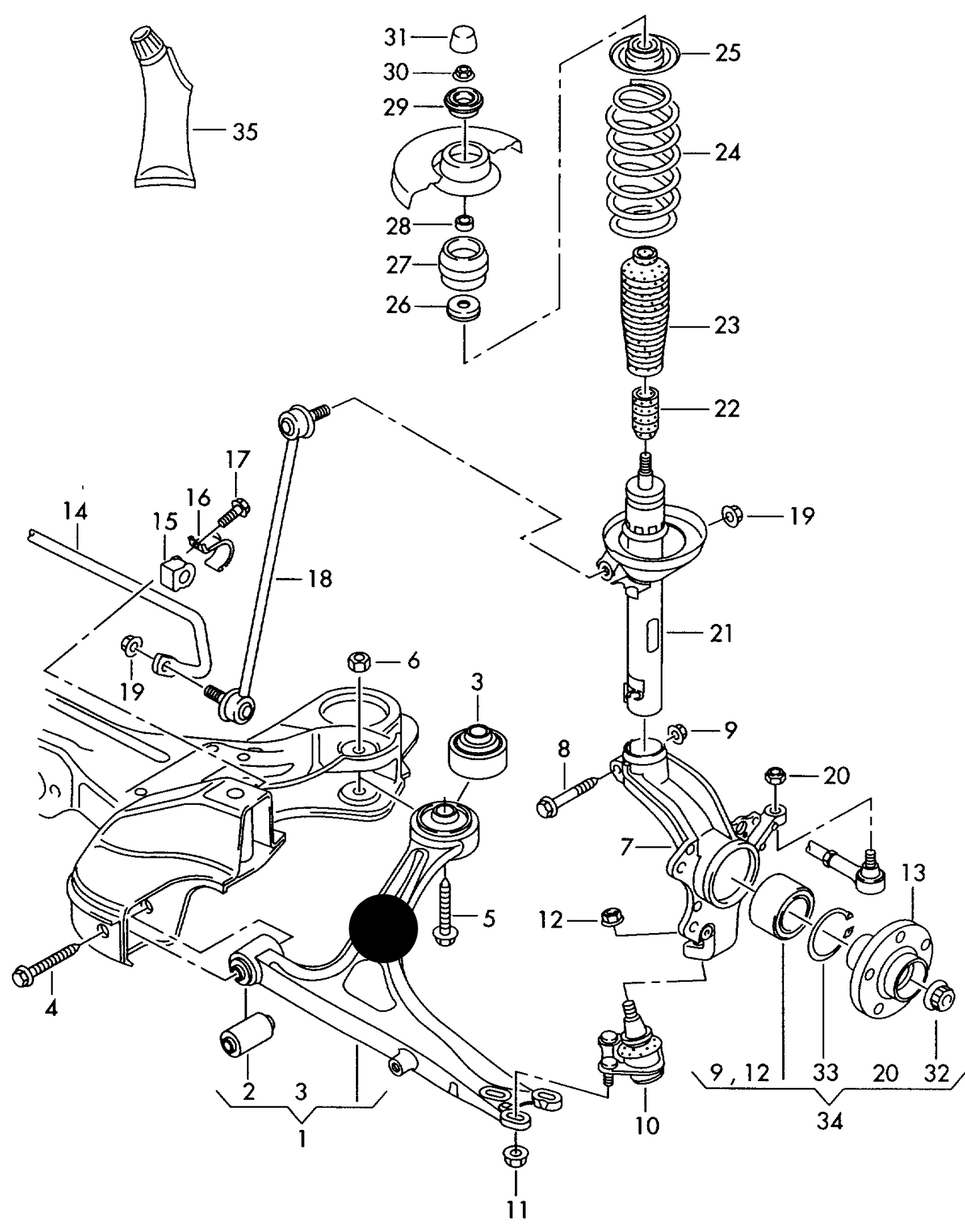 (ITEM 1) 44378 Front Lower Wishbone & Bushes L/H excl Ball Joint