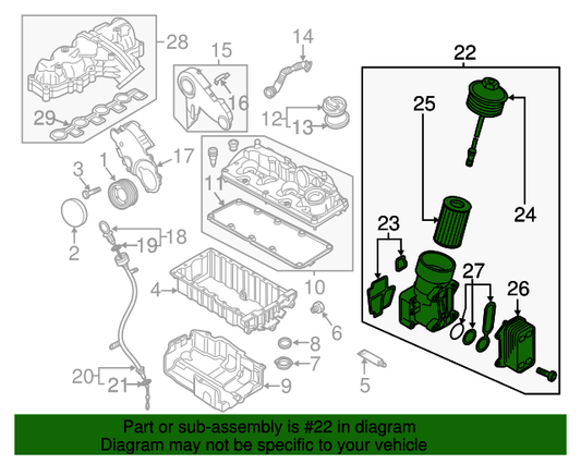 (Item 22) 117295 Febi/Adl Bilstein Complete Oil Filter Housing 1.6TDI/2.0TDI CR