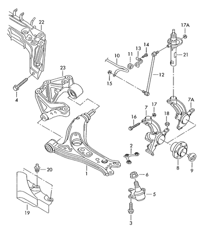 (ITEM 23) 110918 Front Control Arm>Right Console Bracket VAG 2002>