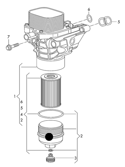 (Item 2) 188448 Metzger Oil filter housing cap (for HENGST Housing only!)