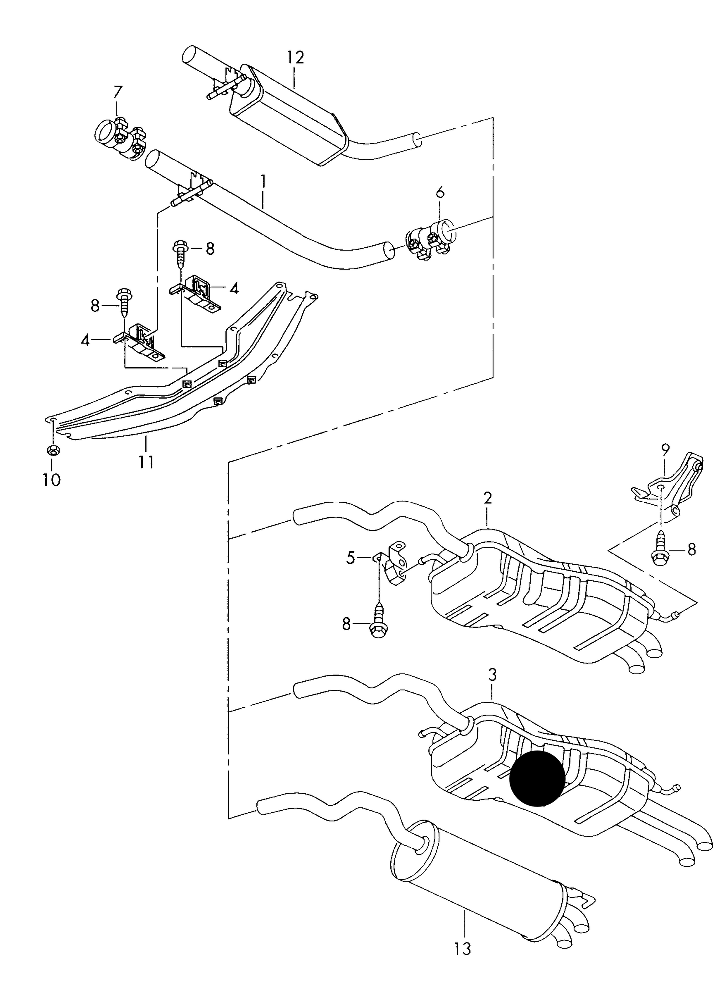 (ITEM 3) 108795 Rear muffler Estate APK,AQY,AGN