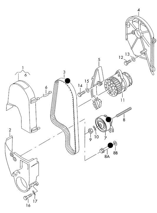 (ITEM 3+7) 108783 Cambelt Kit '2pc' 1.0/1.4 AEX,APQ,ALD,AUC,AKK, AKP,AUD >> 6N-Y-600 000