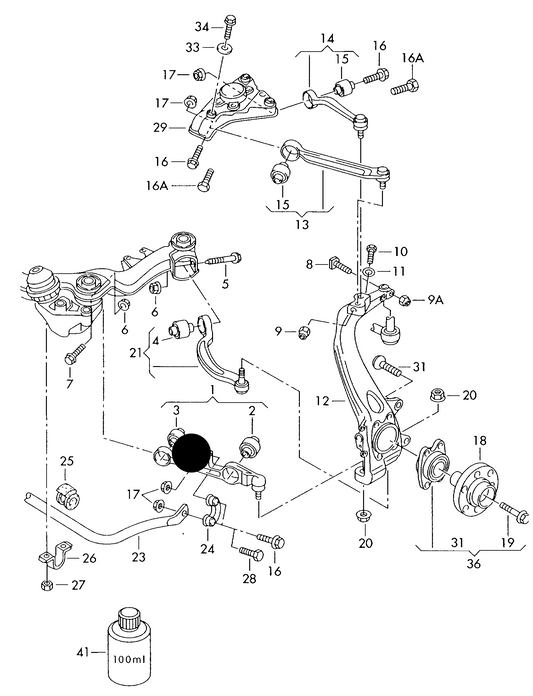 (ITEM 1) 46958 Front straight control arm with nut