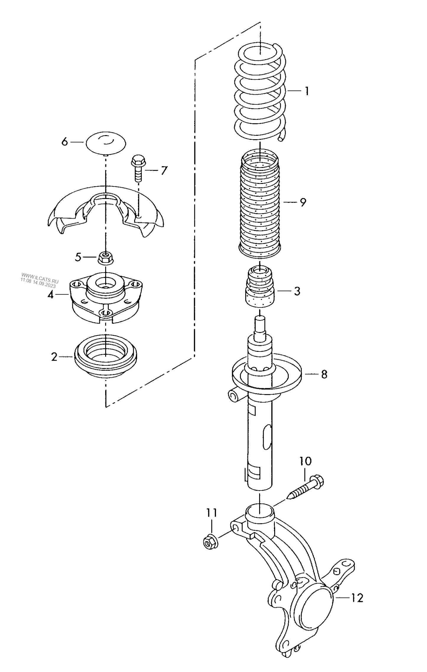 411-000 Tiguan front suspension shock absorbers fr.wheel drv