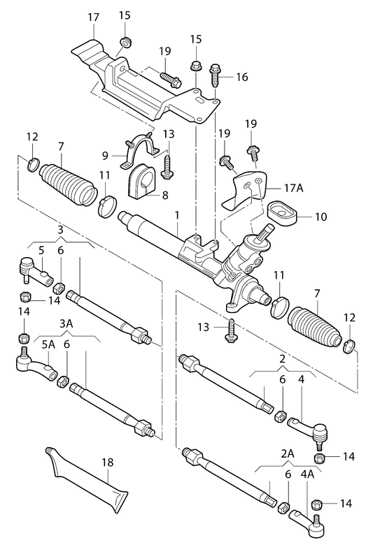 422-040 Golf mk4 (1J) steering rack, track rod/ends  fr.wheel drive 'Please select parts from links below-prices will update'