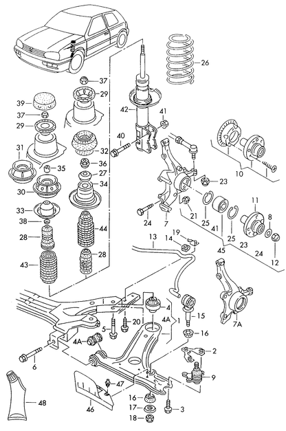 (ITEM 8) 103510 Front Wheel Bearing Kit Golf mk2 88>/Golf mk3 not GTI