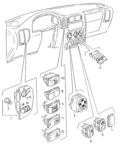 (4) 104042 TOPRAN Rear window defogger switch 'LHD models'