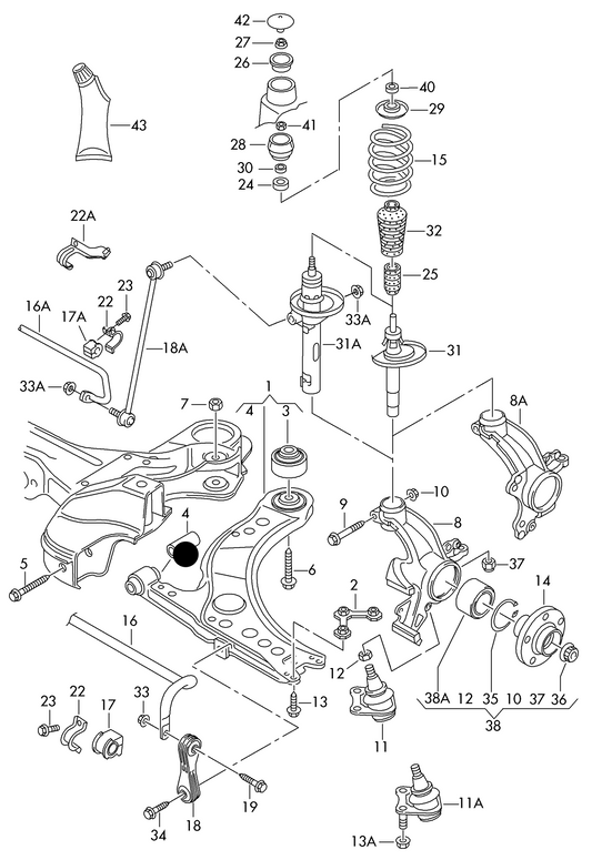 (ITEM 4) 112351 Front Wishbone>Front Bush TT/S3 F >> 8L-Y-117 500*