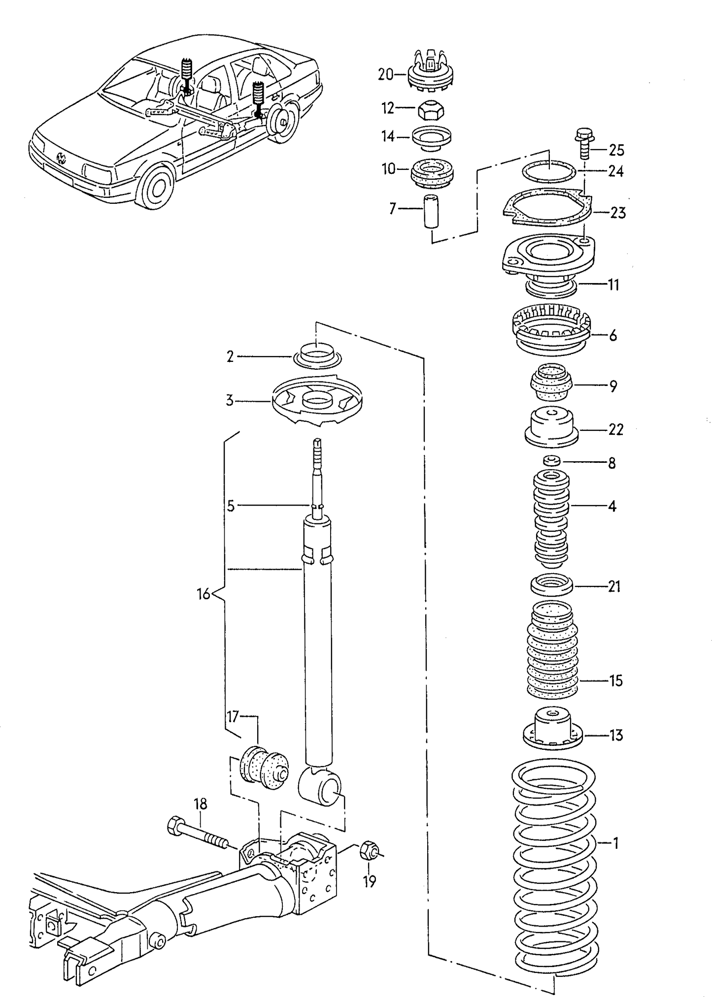 (4) 103516 GENUINE Rear Bump Stop Passat Saloon 88>93 155mm