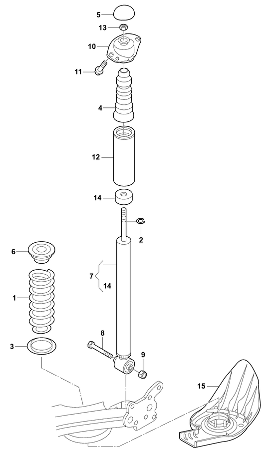 511-010 Golf mk4 (1J) Rear suspension, shock absorbers fr.wheel drive 'Please select parts from links below-prices will update'