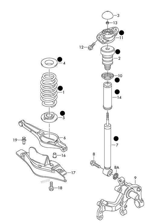 511-000 Golf mk5 1K Rear suspension shock absorbers fr.wheel drv. ‘Please select parts from links below, prices will update’