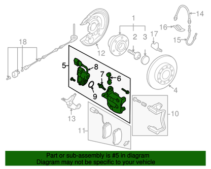 (ITEM 5) 185061 NEW Rear Right Electrnic Brake Caliper Passat 3C