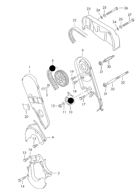 (Items 5+10) 108165KP2 SKF Timing belt kit T4 2.5 AET,AEU,APL, AVT