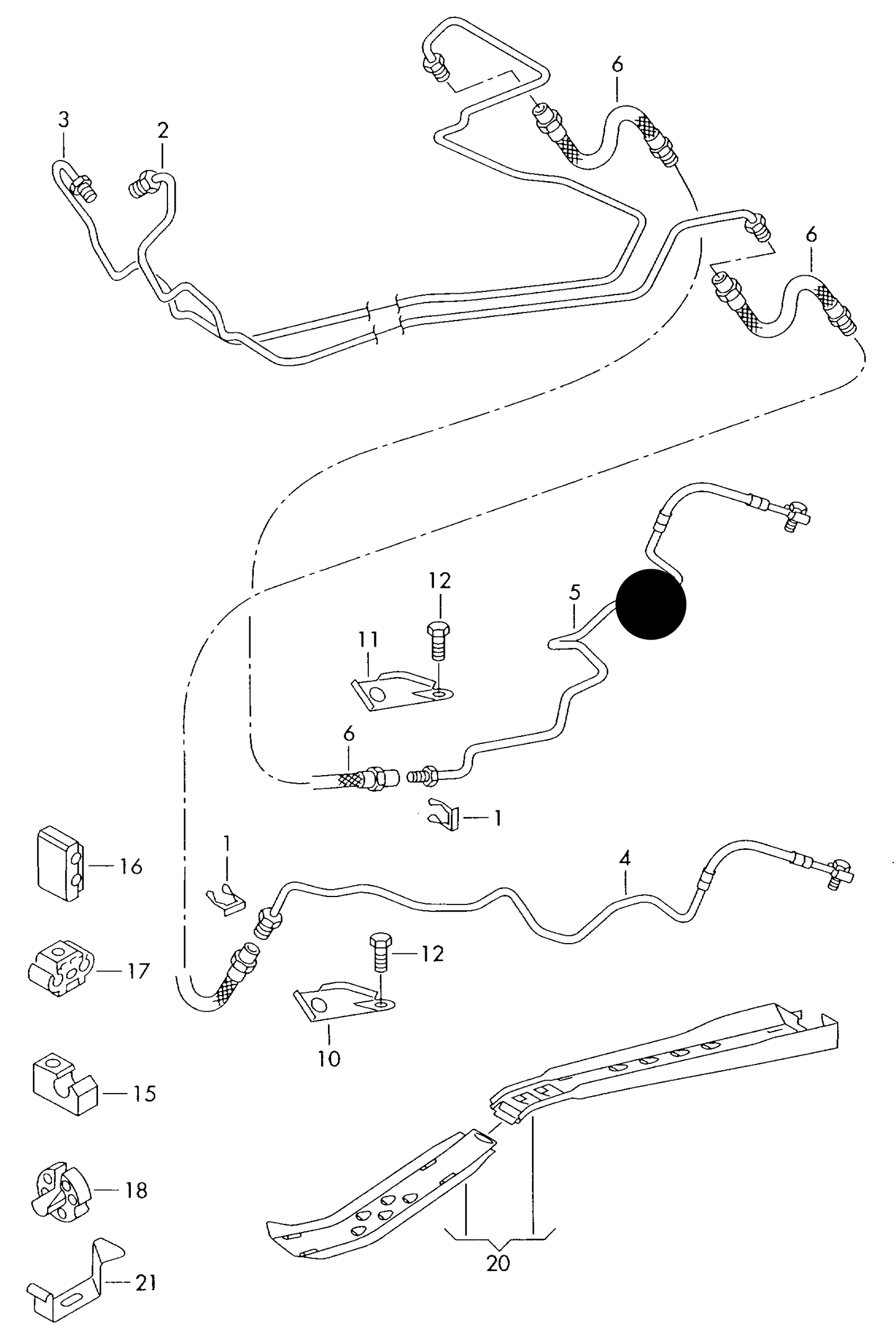 (ITEM 5) 171042 R/H Rear brake line from brake hose to wheel brake cylinder or piston housing