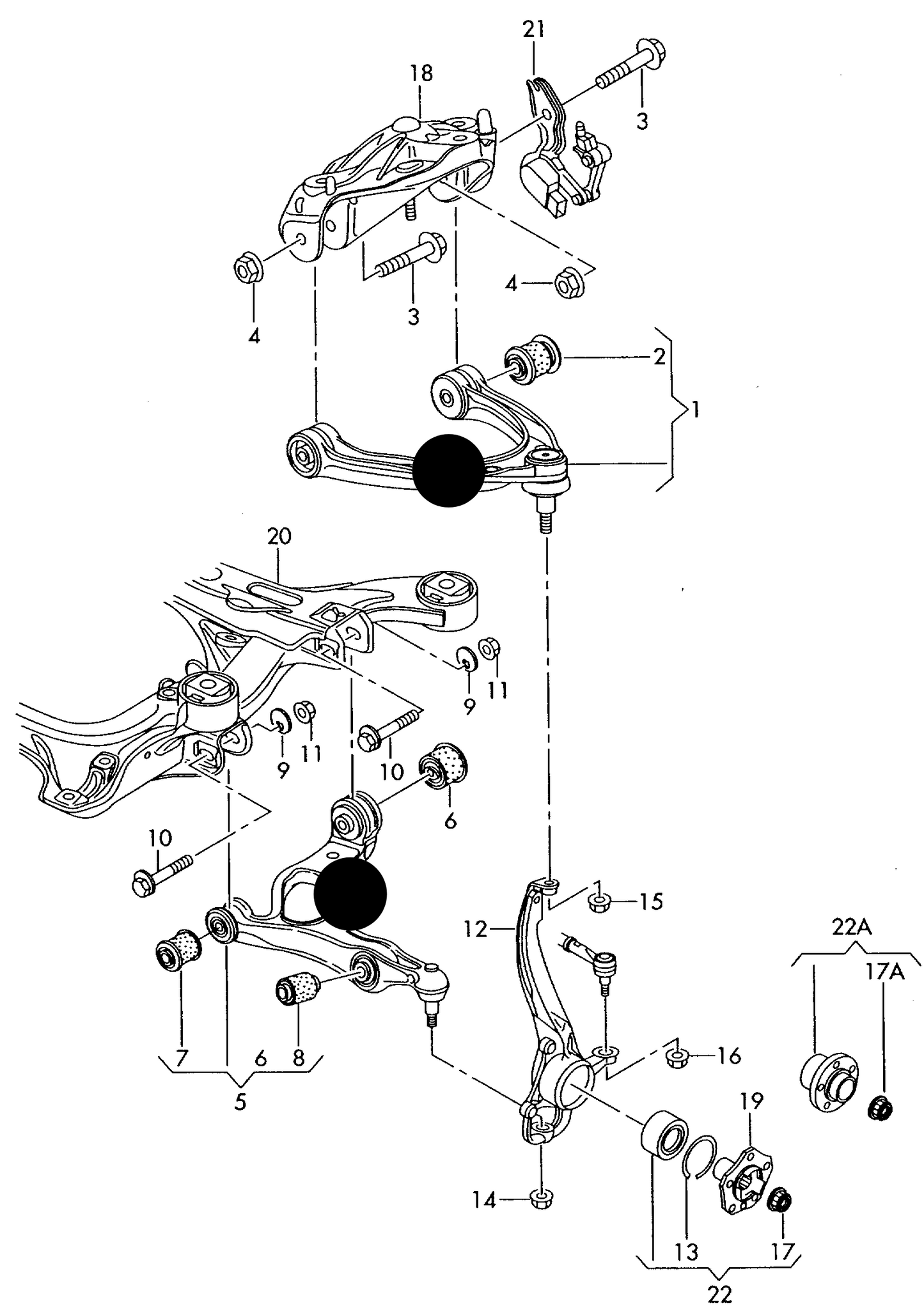 (ITEMS 1,5+) 111991KP1 H/D Complete Arm Kit LH/RH Touareg 03>/Q7 'Special order 1-2 days'